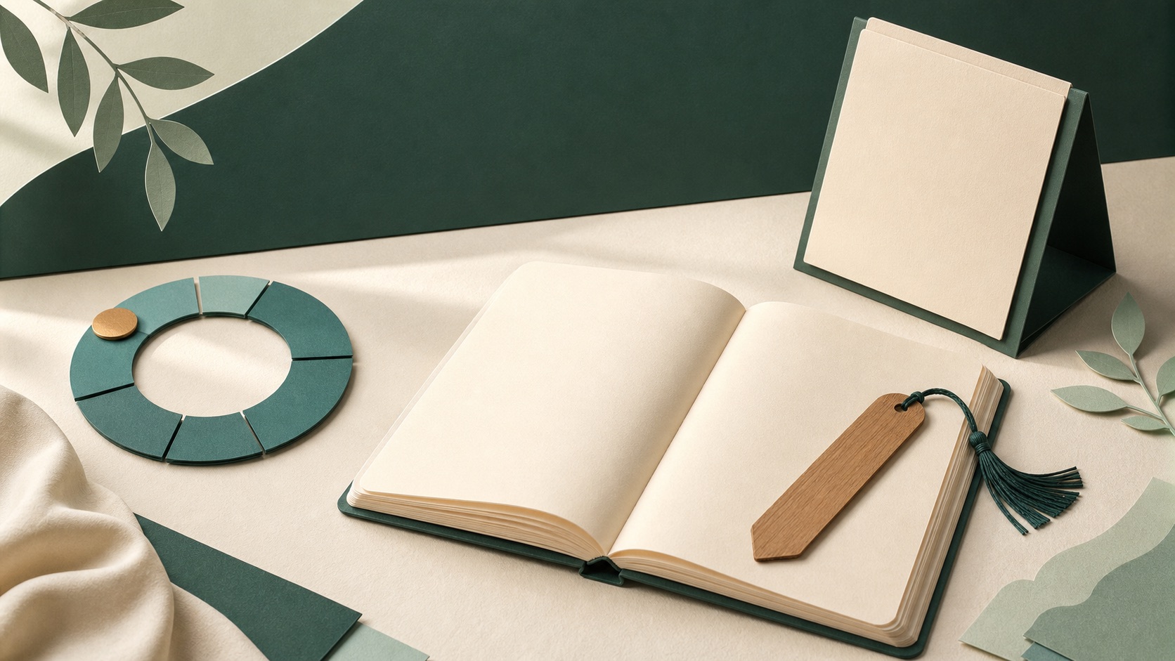 A calm blank reading journal with a calendar and circular progress markers
